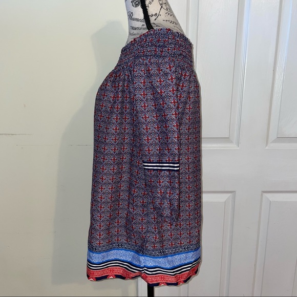 Ella Moon Silky Top Off The Shoulder blue, Red White Size X Large EUC - Picture 6 of 14